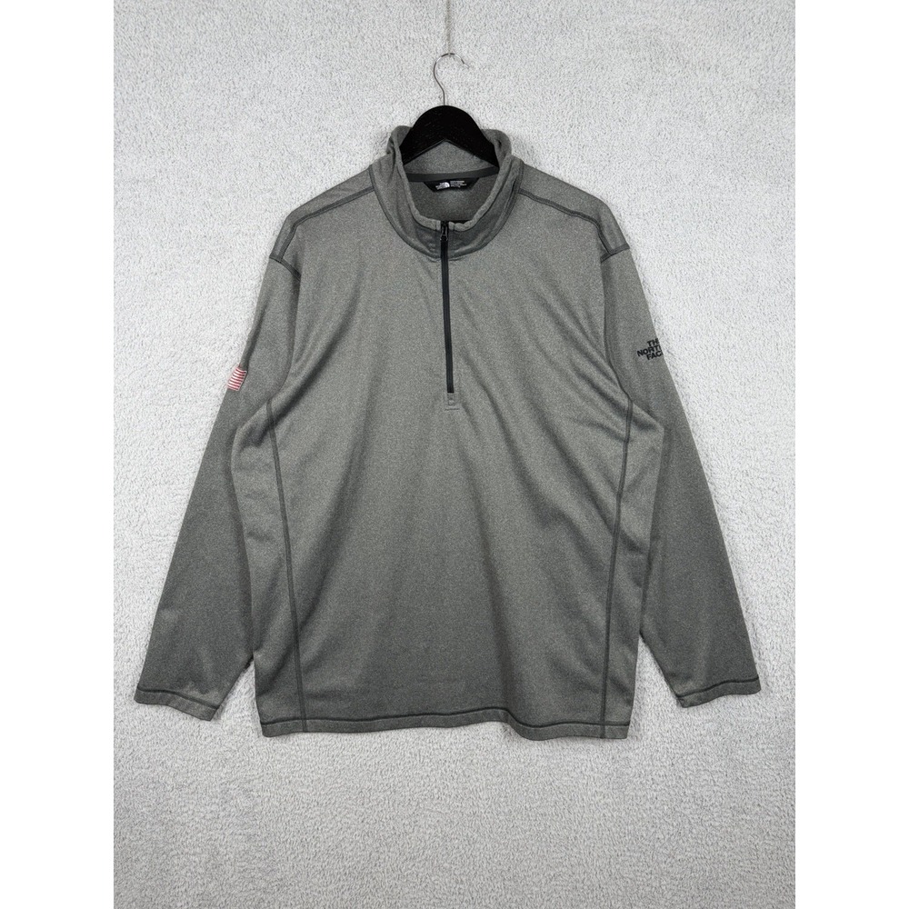 The North Face Mens Gray Quarter Zip Long Sleeve Pullover Hoodie Sweatshirt 2XL